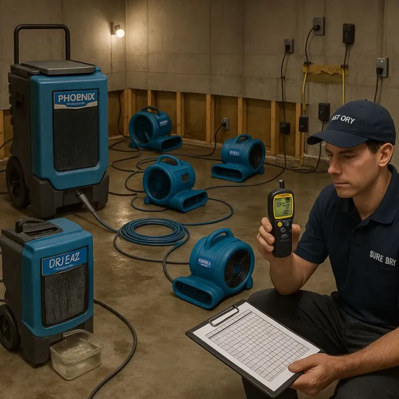 Structural Drying and Dehumidification process in Dayton, MN